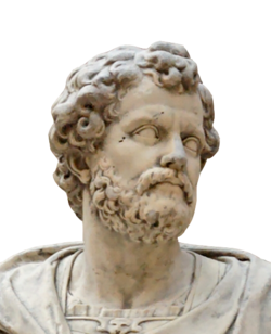 a photograph of a marble head depicting Hannibal