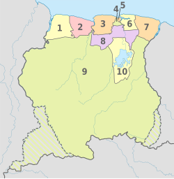 Districts of Suriname
