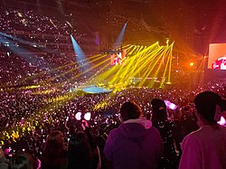 A crowd at Blackpink's London concert