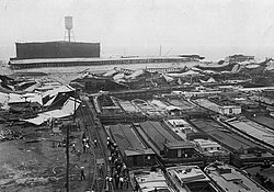 A damaged waterfront