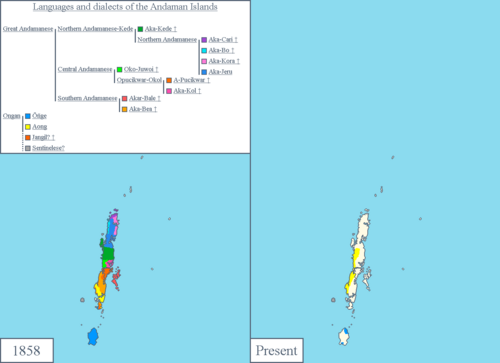 Precontact and current distribution of Anamanese languages