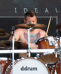 Lucas performing with All That Remains in 2006