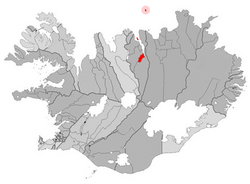 Location of the Akureyri Municipality