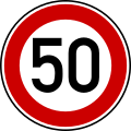 50 km/h speed limit sign