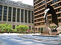 Image 40Daley Plaza and the Chicago Picasso, with City Hall-County Building visible in background. At right, the Daley Center contains the state law courts. (from Chicago)