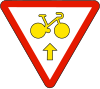 Bicycles are allowed to cross the red light for going straight