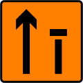 Right lane closed (1-way)/An lána ceart dúnta