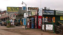 Commercial area along US 285 in Pine Junction