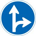 Go straight or turn right