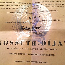 Kossuth-Dijat. Fodor Gabor, 1950