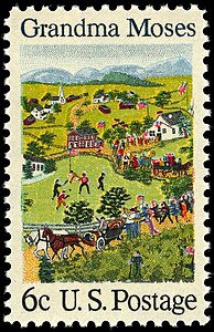 Grandma Moses postage stamp from the year 1969