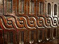 Oak bench from home of Thomas Chippendale, possibly made by him or his father: closeup.