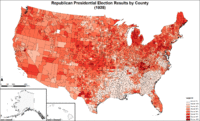 Map of Republican presidential election results by county