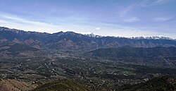 Aerial view of Jogindernagar and its surrounding mountains