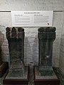 The original Roman altar on the left and the 1608 replica on the right. The original is dedicated to the goddess of the River Wharfe, Verbeia.