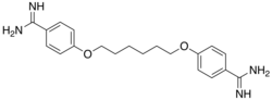 Skeletal formula of hexamidine