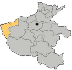 Location of Sanmenxia City jurisdiction in Henan