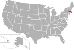 Location of teams in Massachusetts State Collegiate Athletic Conference