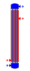Fig. 1: Shell and tube heat exchanger, single pass (1–1 parallel flow)