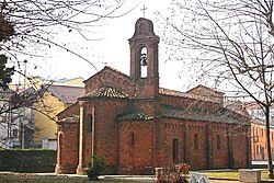 Apse view of the church of St. Peter in Robbio.