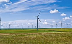 View of Fântânele-Cogealac Wind Farm