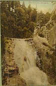 The upper tier of the falls circa 1900, showing the steps on the right-hand side.