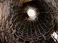 Looking up inside the doocot at Newark Castle, Port Glasgow