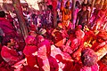 Gathering of devotees on the occasion of Holi in Temple premises