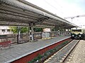 An MRTS train leaving the station for Chennai Fort station