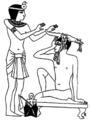 Image 30An Egyptian practice of treating migraine in ancient Egypt (from Science in the ancient world)