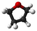 Ball-and-stick model of the tetrahydrofuran molecule