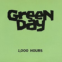 Two lines of text, "Green Day" and "1,000 Hours", in black ink against a light green background