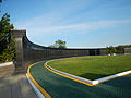 The east side of the memorial wall around the obelisk.