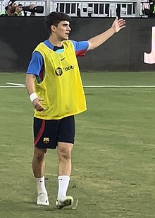 Picture of Gavi training with Barcelona