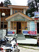 A police assistance booth, Manali, Himachal Pradesh, India