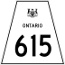 Highway 615 marker