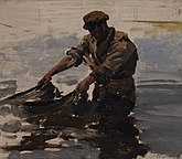 Fisherman with Nets, Leon Wyczółkowski, (ca.1890)