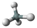 Ball-and-stick model of silane