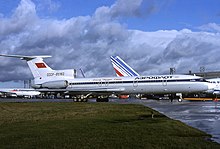 Tri-Engine Aeroflot Jet at an airport