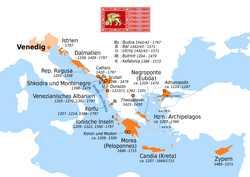 Map of the Venetian overseas domains (Stato da Màr)