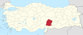 Location of the province within Turkey