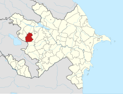 Map of Azerbaijan showing Dashkasan District