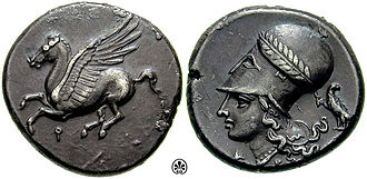 Silver tridrachm from Corinth, c. 345–307 BC of Corinth