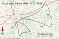 Comparison of Circuit de la Sarthe layouts between 1906 and 1921