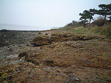 Rocky shoreline.