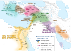 Map of the Arzawa and the surrounding kingdoms, c. 1400 BC.