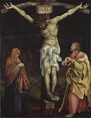 Die Kreuzigung Christi (1523-1524) from the Tauberbischofsheim altarpiece by Mathis Grünewald, Staatliche Kunsthalle Karlsruhe