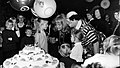 10-year-old Swedish actress Inger Nilsson during her visit to Helsinki, Finland in February 1970; she is here seen with the Finnish clown Onni Gideon in Helsinki Ice Hall