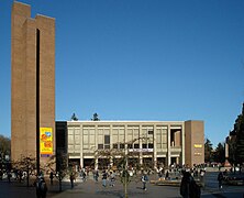 Kane Hall and the three brick monoliths