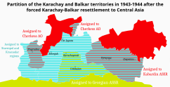 Map of the partition of Karachay-Balkar territories in 1943-1944